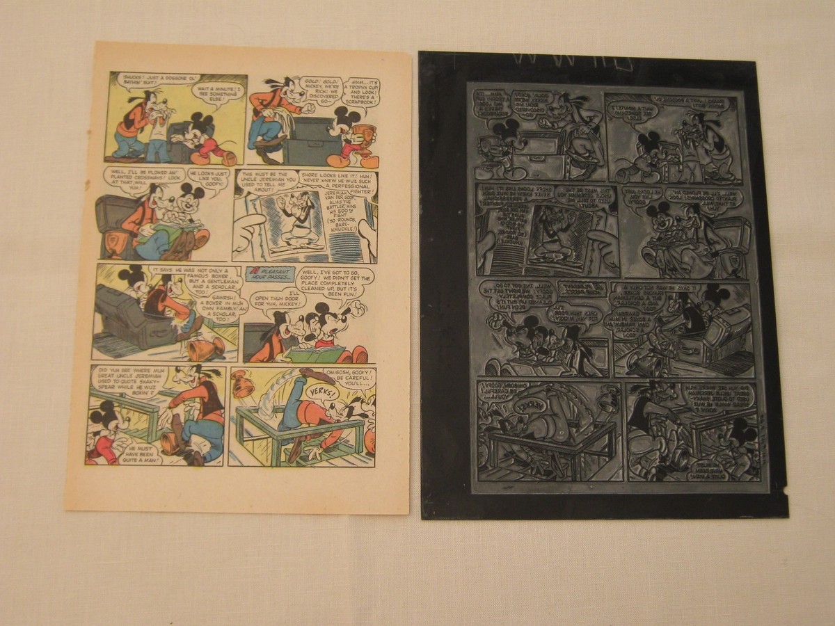 Mickey Mouse & Goofy 1956 10 Page Disney Comic Printing Plates