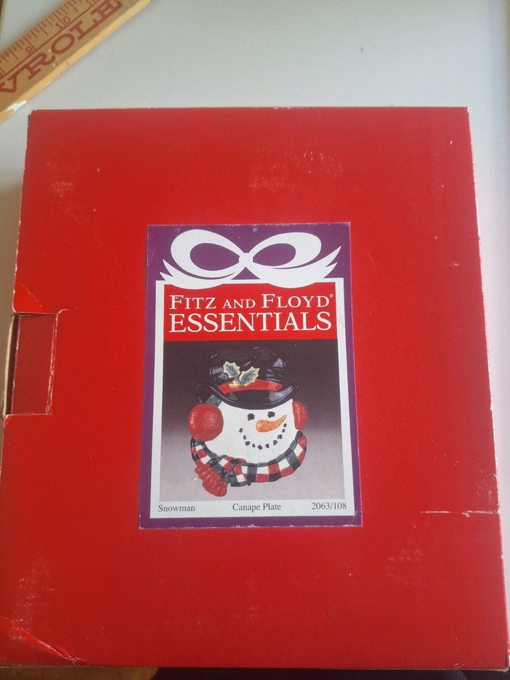 Fitz and Floyd Snowman Canape Plate 2063/108 Christmas Holiday