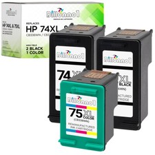 3PK Compatible With HP 74XL Black Ink HP 75XL Color for HP Officejet J5725
