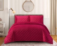 Luxury Velvet Bedspread Super King Quilted Throw Plush Bedding Soft Blanket