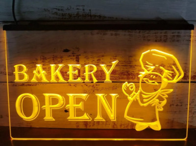 Bakery Sign, Bakery Open LED Neon Light Sign Bread Pastry Café Shop Wall Décor