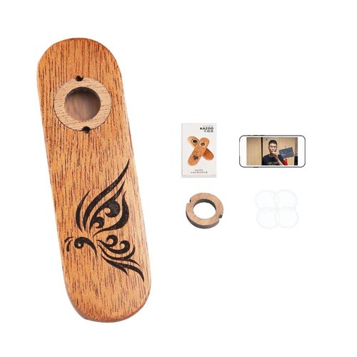 Wooden Kazoo Mouth Flute Harmonica for Beginners Musical Instrument