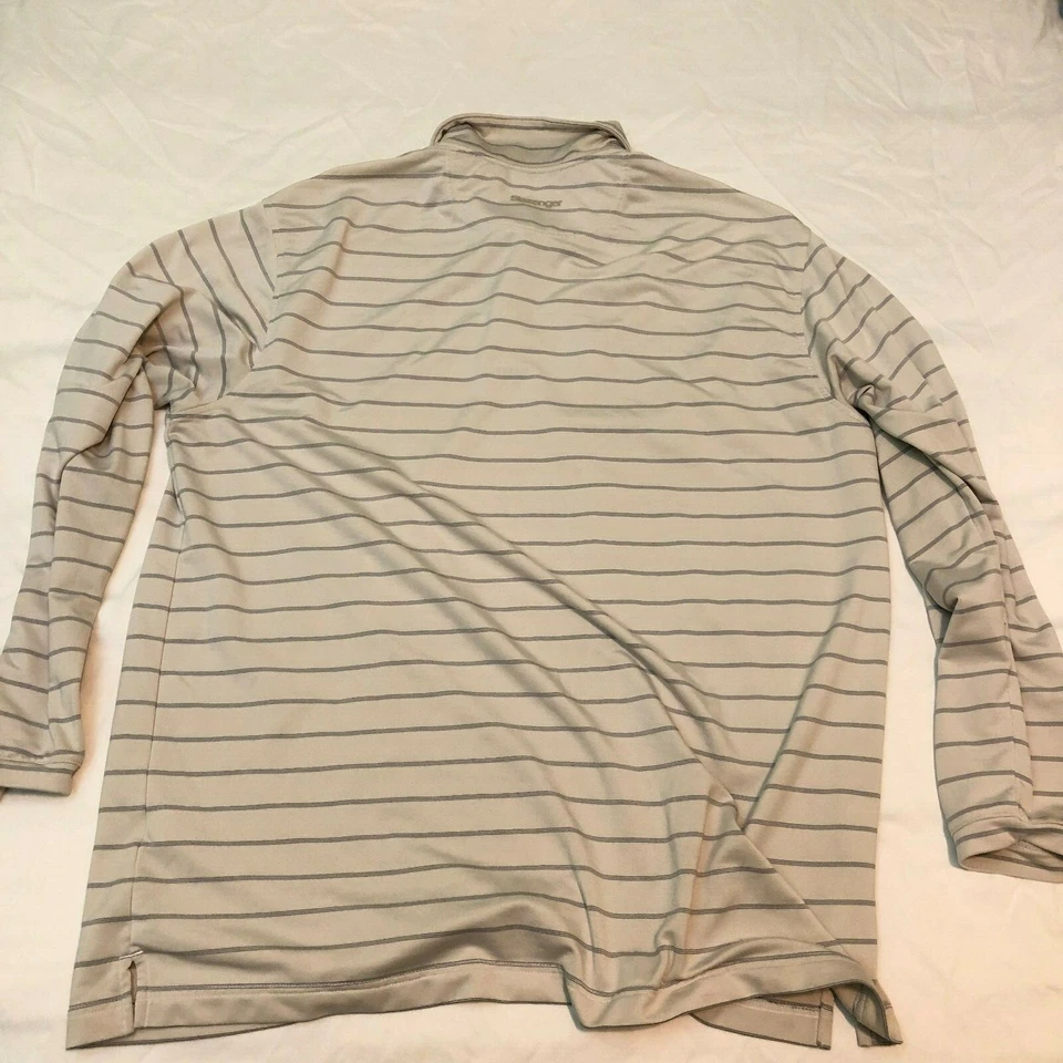 Camisa de golf Slazenger para hombre talla XL marrón a rayas manga larga cuello polo Foto 2 de 4