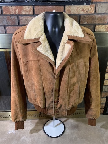 Vintage Suede Leather Bermans Sherpa 