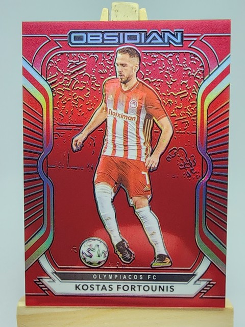 Kostas Fortounis 2020-21 Panini Obsidian Red Flood #25 /28 Olympiacos