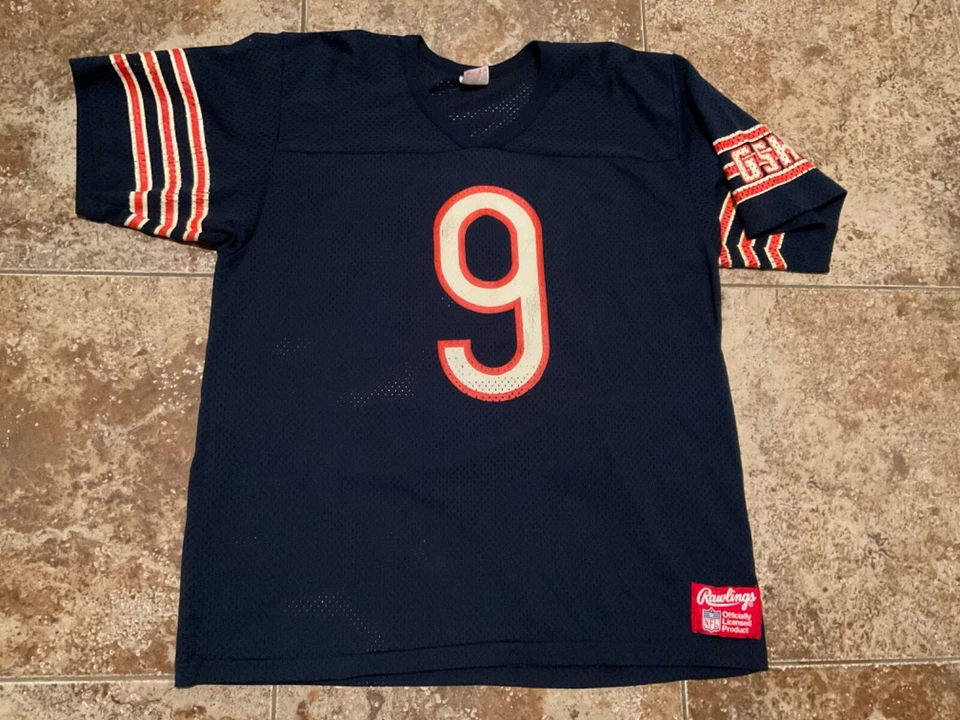 VINTAGE RAWLINGS NFL FOOTBALL JERSEY CHICAGO #9 ( MENS LARGE ) PREOWNED - Image 2 of 4