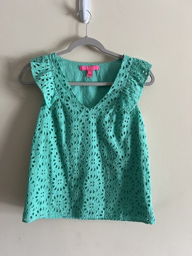 Lilly Pulitzer Pulitzer Svolazzante Sleeve Top, Verde Menta, XXS Usato in ottime condizioni - Foto 2 di 4