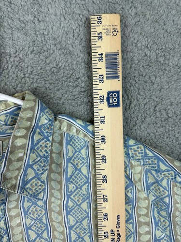 Vintage LL Bean Shirt Mens L Tall Geometric Hawaiian Made in Canada Button Down - Picture 7 of 9