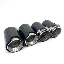 For Bmw M2 M3 M4 Carbon Fiber Stainless Exhaust Tip Pipe Finishers Silver 15-19 For Bmw M2 M3 M4 Carbon Fiber Stainless Exhaust Tip Pipe Finishers Silver 15-19