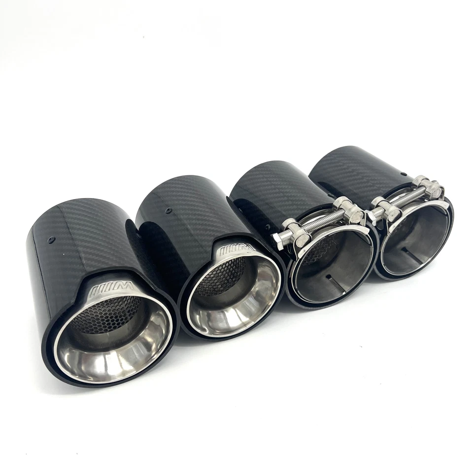 FOR BMW M2 M3 M4 CARBON FIBER STAINLESS EXHAUST TIP PIPE FINISHERS 15-19 Foto 2 de 4