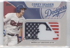 2017 Topps MLB Independence Day Silhouetted Batter Logo Corey Seager Patch 0xl5
