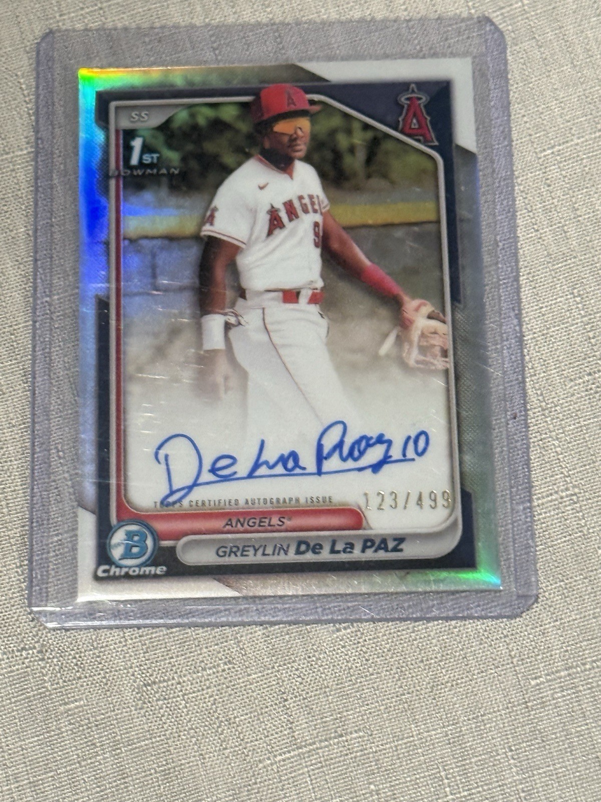 2024 Bowman Chrome Greylin De La Paz Auto Refractor 1st /499 Angels