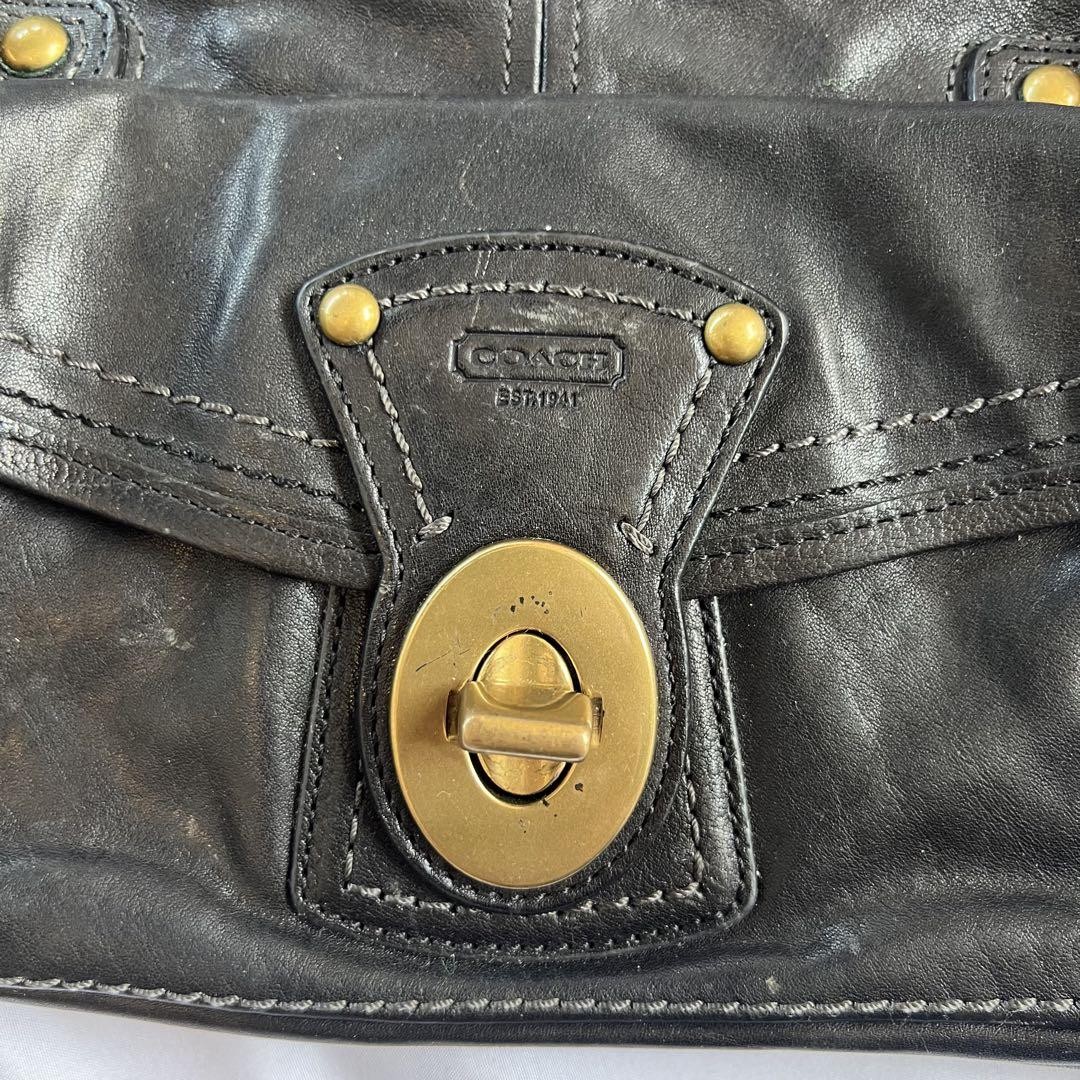 バッグ 65th Coach Legacy Turnlock Bag Black Coach Legacy 65th Anniversary Turnlock Handbag Black Leather