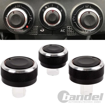 3x AC DREHKNOPF passend für VW BORA GOLF 5 V DREHREGLER KLIMAANLAGE HEIZUNG - Bild 1 von 4