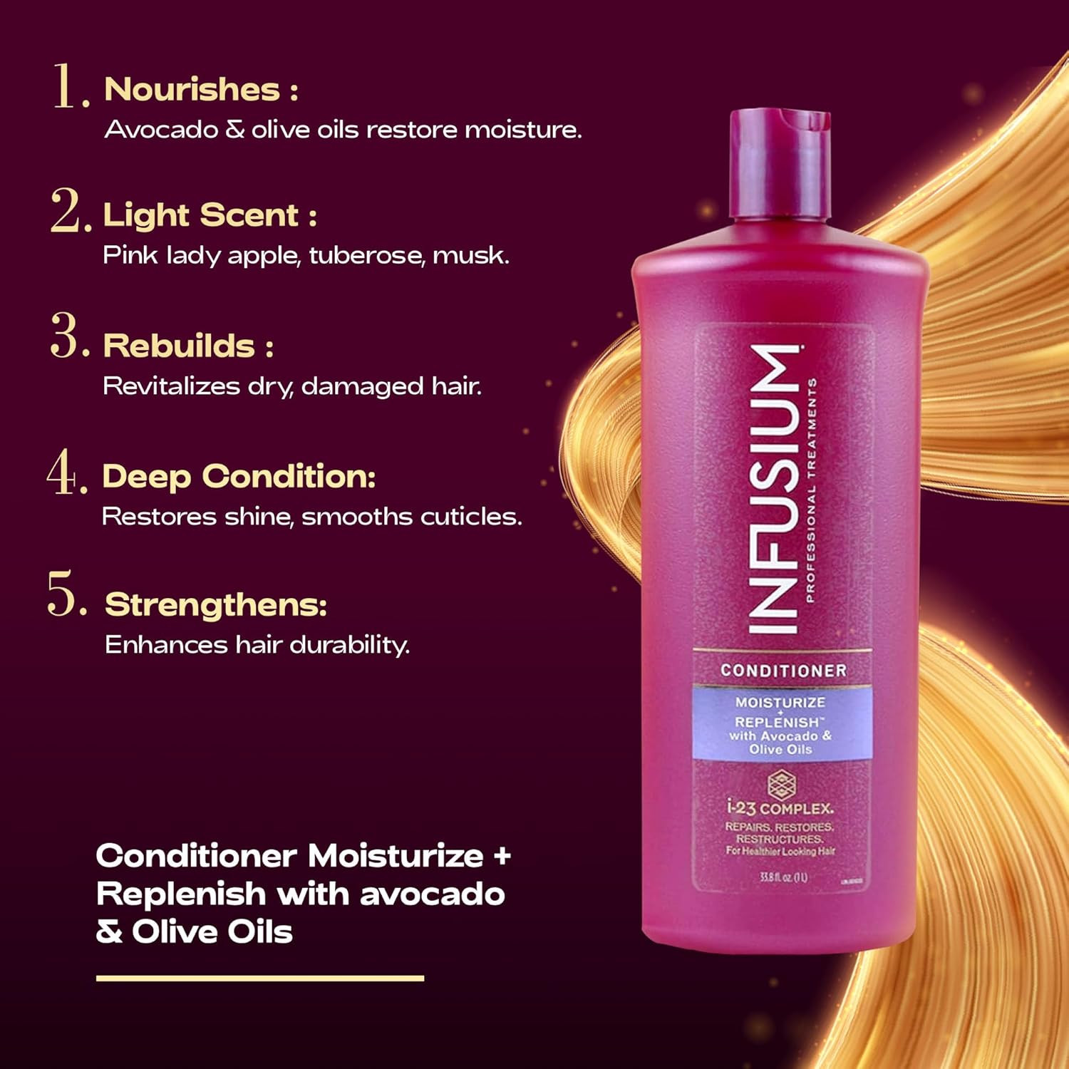 Infusium Moisturize & Replenish Conditioner – For Dry Hair with Avocado & Olive