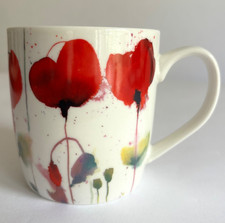 Sainsbury's Red Poppy Floral Design Coffee Mug Flowers Tea Cup