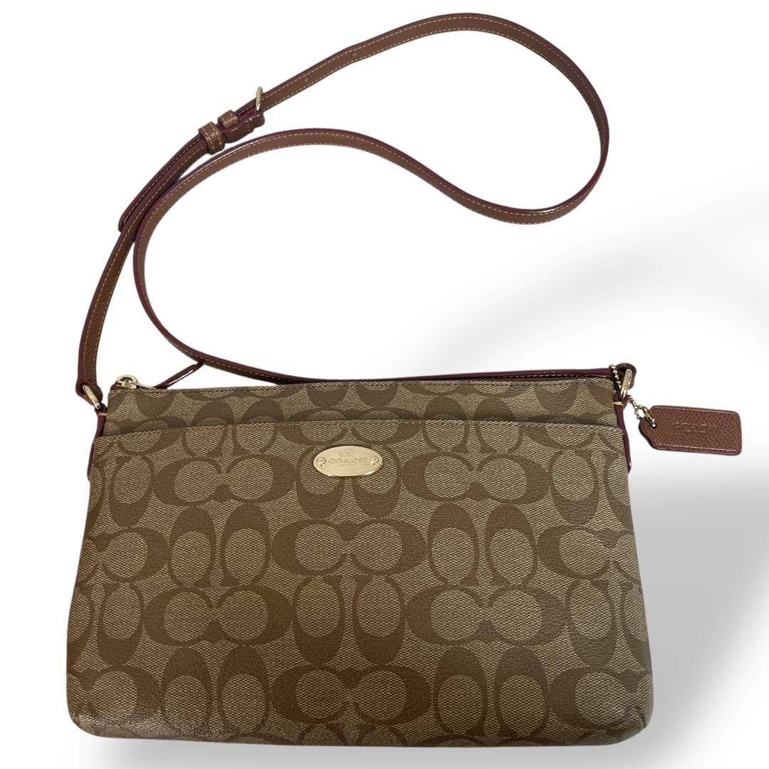 ショルダーバッグ・ポシェット Coach Pouch Crossbody - Coach - Leather - Brown Coach Shoulder Bag Crossbody Pochette Sacoche Logo Authentic