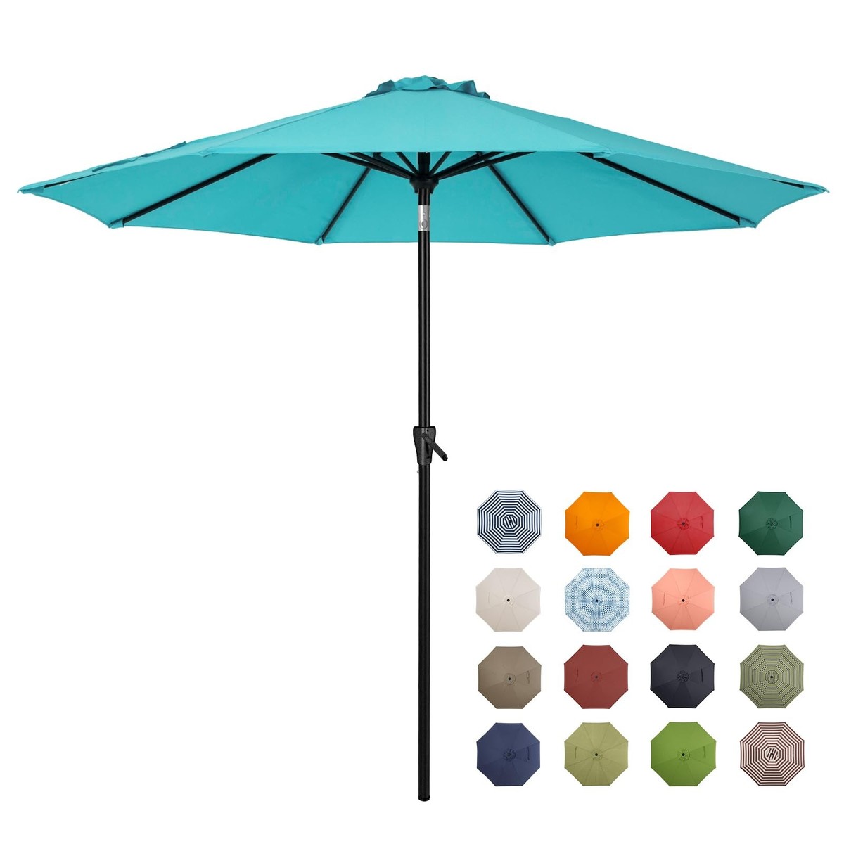 allen + roth patio umbrella Allen Roth Lowes Patio Table Umbrellas PHI VILLA 10ft Tier Auto-tilt Outdoor  Double Vented Patio