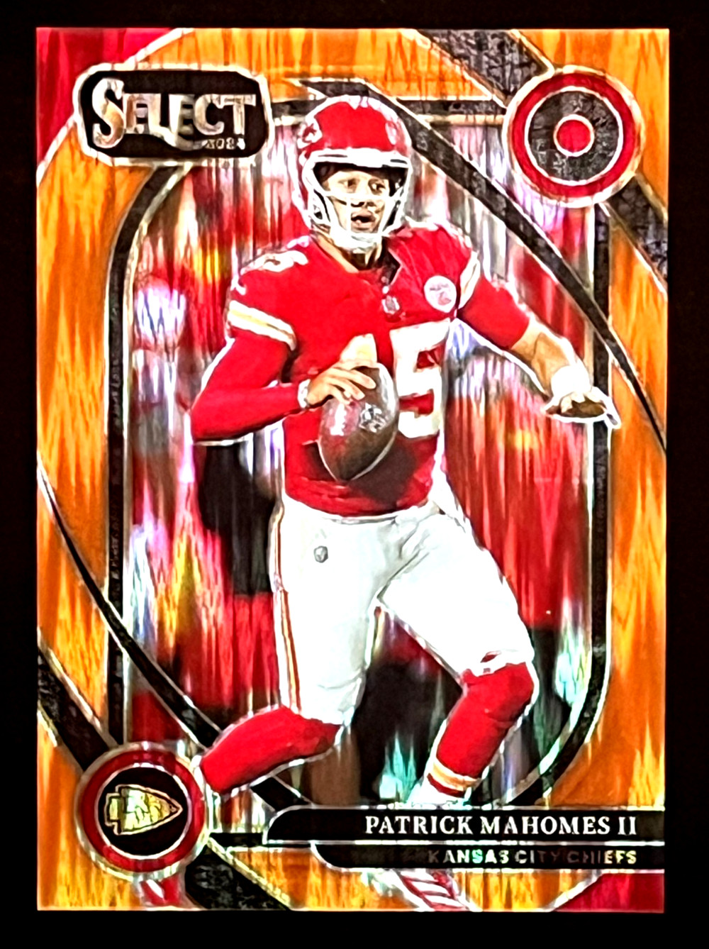 Patrick Mahomes II 2024 Panini Select Orange Shock Prizm 167/399 Chiefs #223