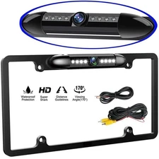 US License Plate Metal Frame Rear View Backup Camera CMOS HD LED Night Vision US