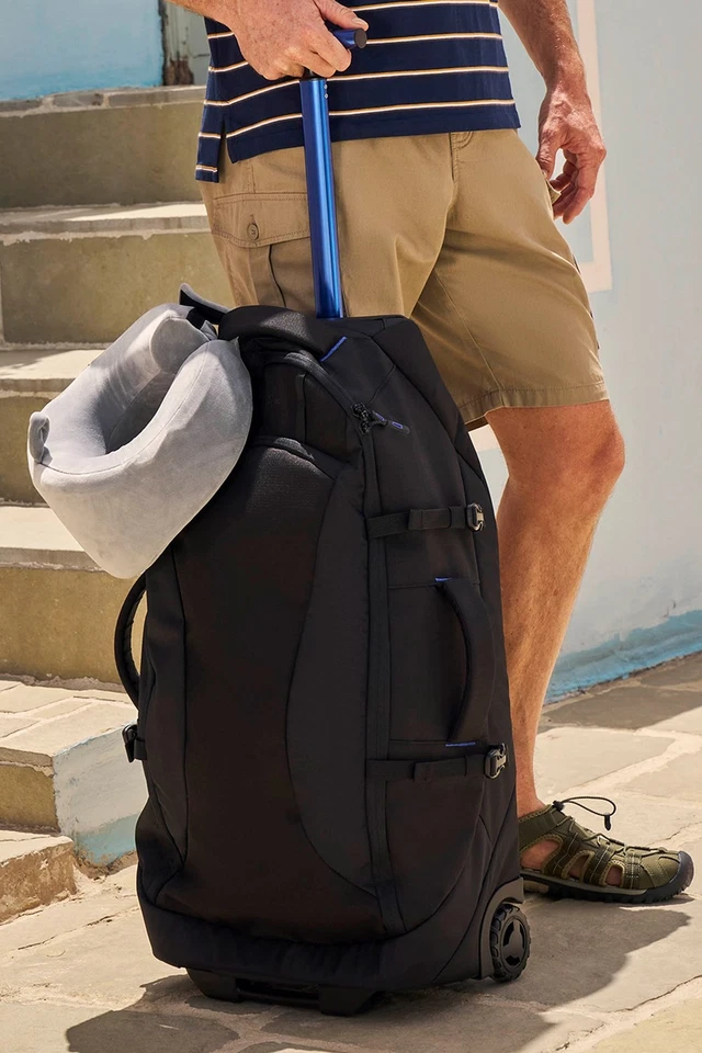 Mountain Warehouse Voyager 50L Wheelie Rucksack Robust Wheels Multiple Pockets