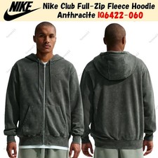 Nike Club Full-Zip Fleece Hoodie Anthracite IQ6422-060 US Size