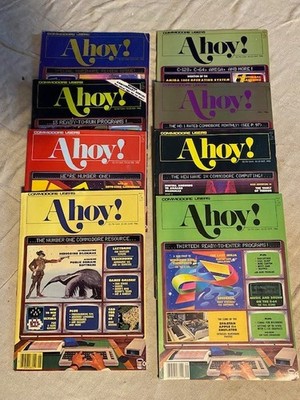 Ahoy! Magazine, Commodore, Commodore 64, Vintage, 8 issues, 1985,1986