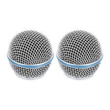 2pcs Mesh Microphone Grill Head Wired Microphone Ball Head Replace Mic