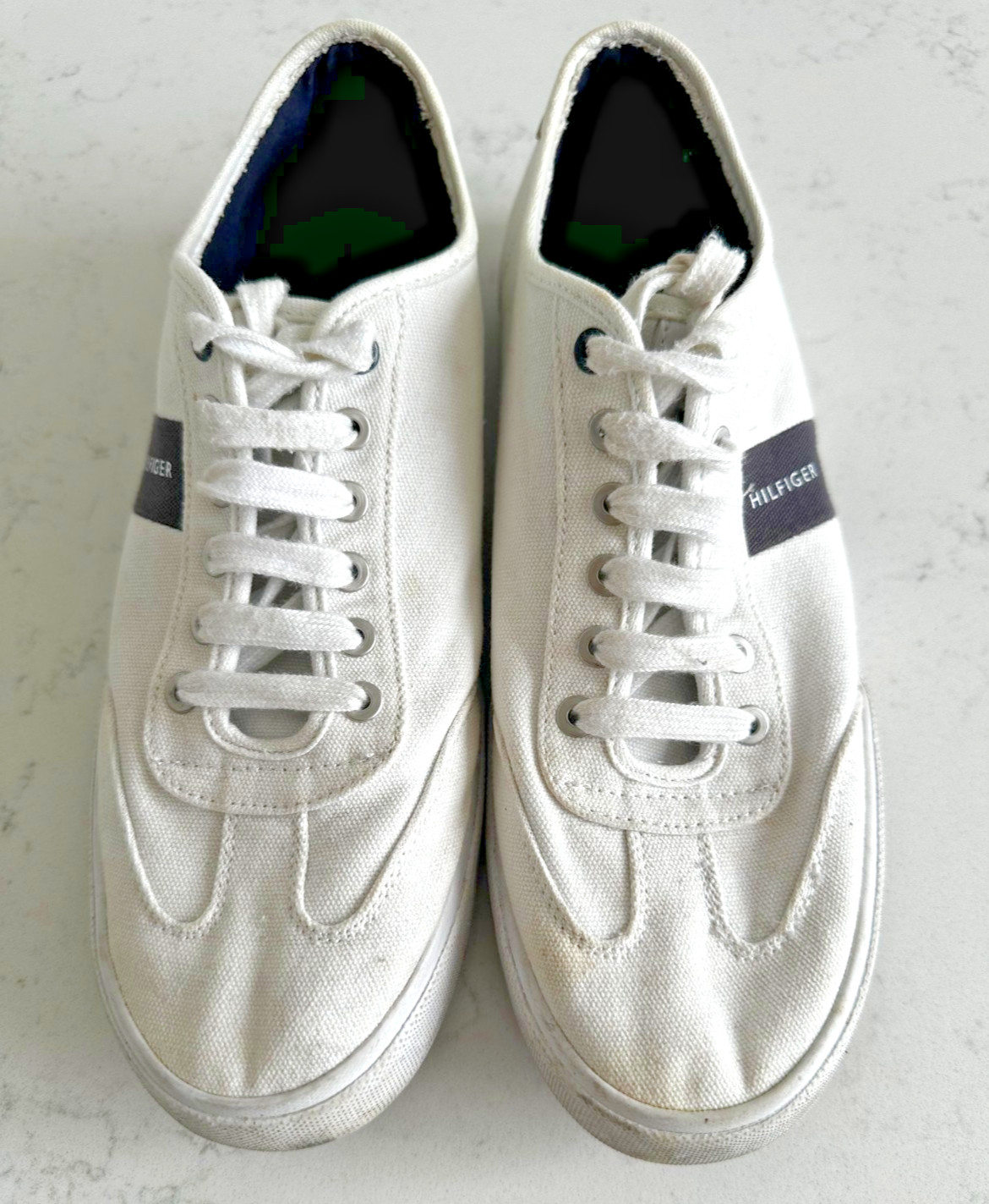 Tommy Hilfiger Mens White Canvas SNeakers thumbnail 2
