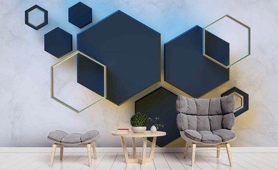 3D Hexagon Geometry Decoration Wall Murals Wallpaper Murals Wall Sticker