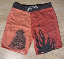 Vtg Lost Ent. Board Shorts 2000s Surf Trunks Swimsuit Size 30 F B Graphics Read