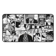 Bleach Manga Panels Desk Mat  Black  White Comic Collage For Anime Fans