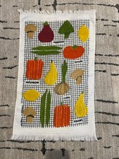 VTG Cannon Cotton Blend Kitchen Towel Fringe Vegetables Retro