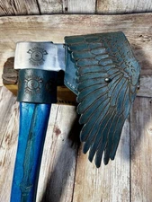 Valkyrie Hatchet Axe 6 Head 4 Blade Handmade Leather Sheath Viking Norse Axe