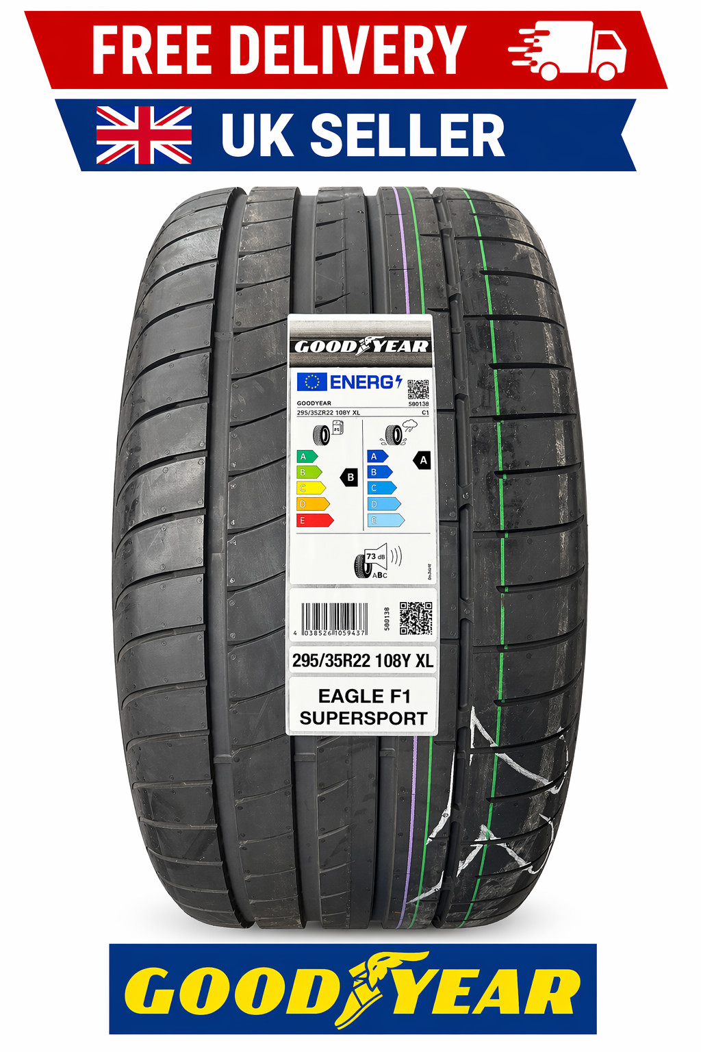 295/35R22 Goodyear Eagle F1 Supersport NE0 108Y XL 295 35 22 2953522 2022 dot