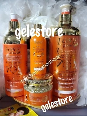 4pc. Easy Glow 3x lighening & Glowing Body Lotion, Serum, Face Cream, Shower Gel