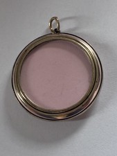 Antique 9ct Rolled Gold Double Sided Glass Photo Locket Memorial Pendant