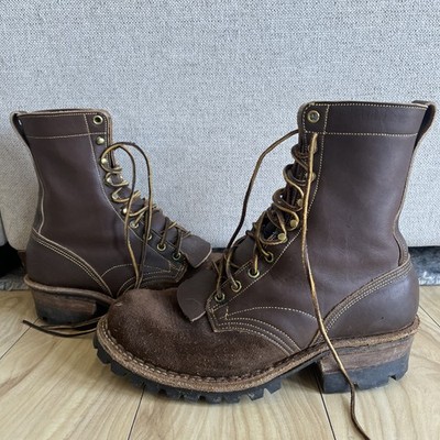 Kulien Shoes Custom PNW Boots Mens 6.5 E Brown Roughout Vibram Fire & Ice Wm 8.5