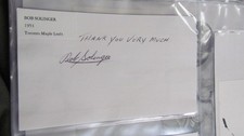 Bob Solinger signed Index Card