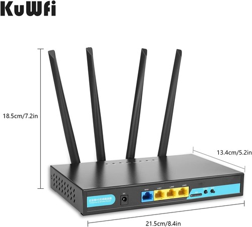 Router KuWFi 4g, Router WiFi 300Mbps 4G LTE Industrial Inalámbrico CPE Router CAT4 - Imagen 5 de 5