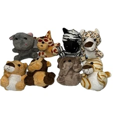 Lot 24 Plush Stuffed Animal Keychain Backpack Clip Tag Key Ring Zoo Tiger Monkey