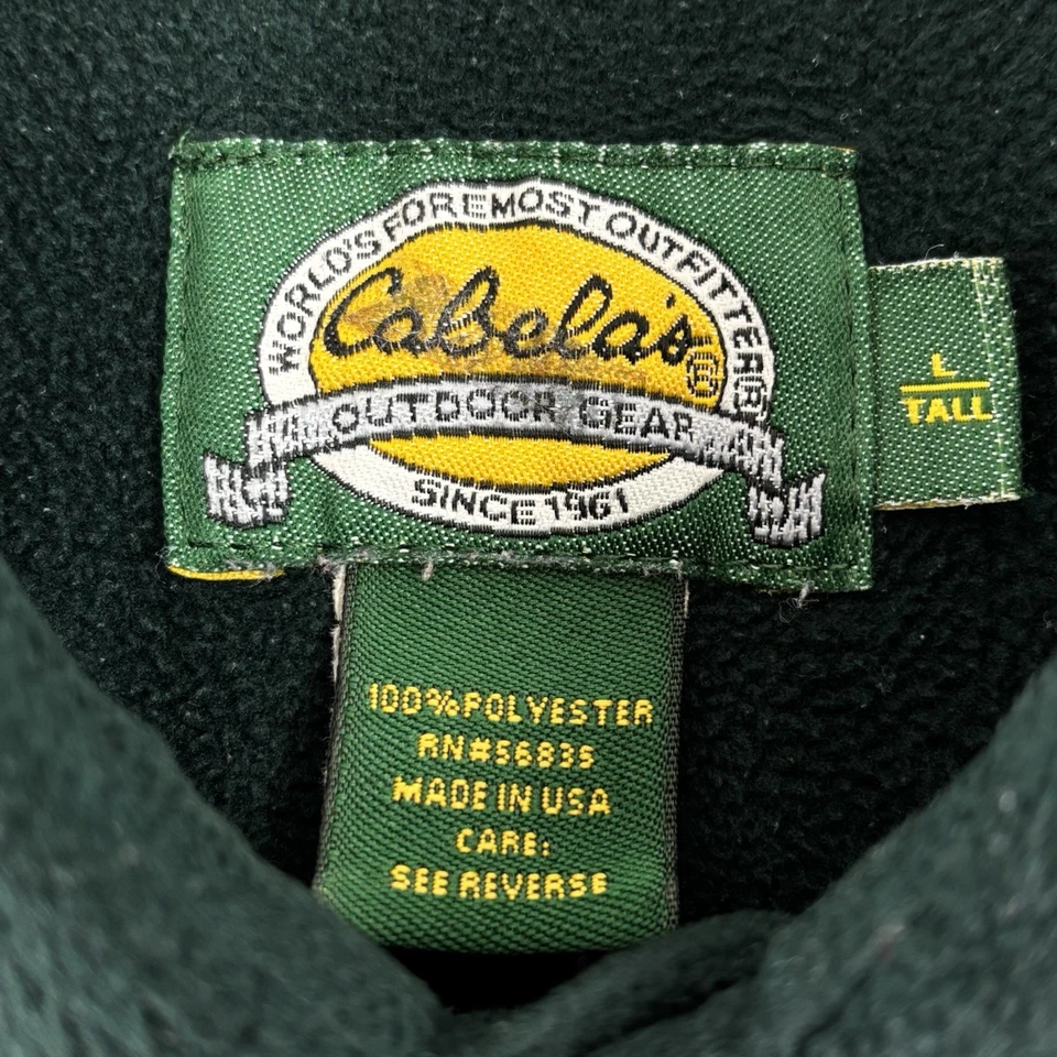 Vtg Cabelas Mens Polartec Fleece Shirt L Button Jacket Outdoor Utility Sportsman - Image 4 of 4