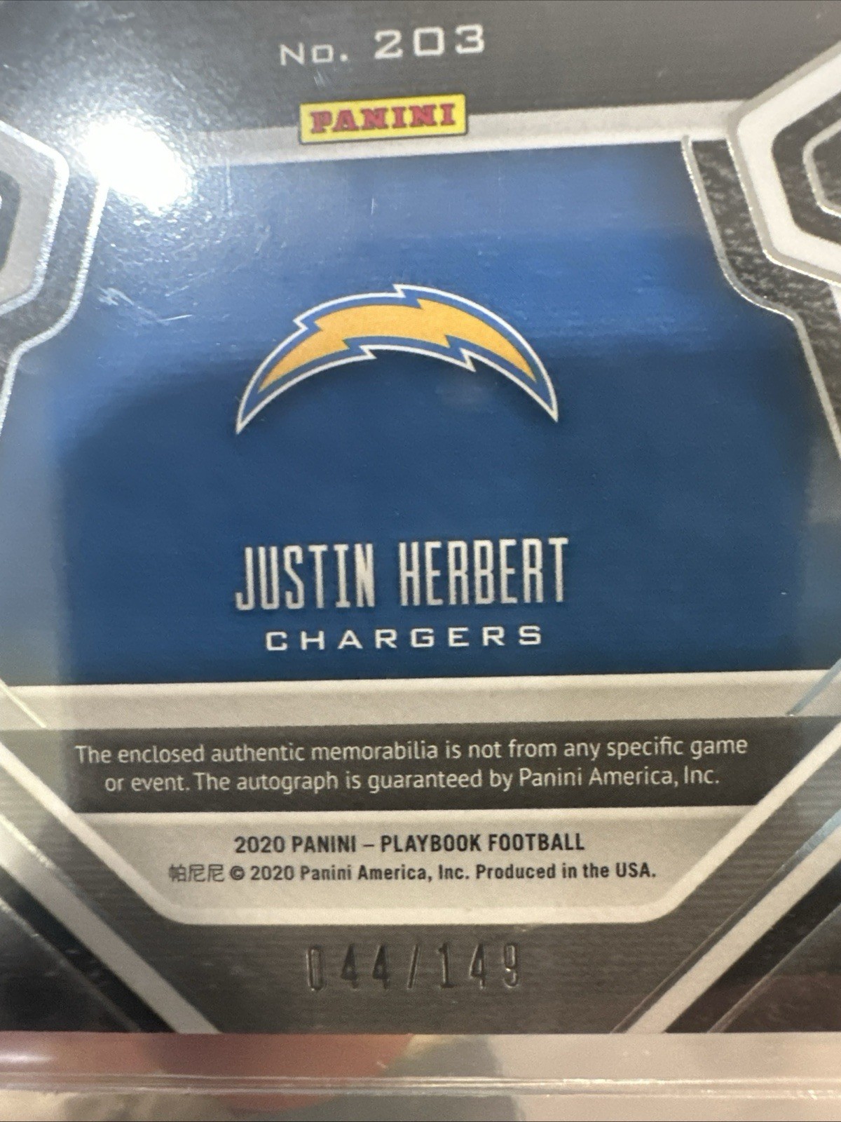 2020 Panini Playbook - Rookies Playbook Jersey Autographs Justin Herbert  /149