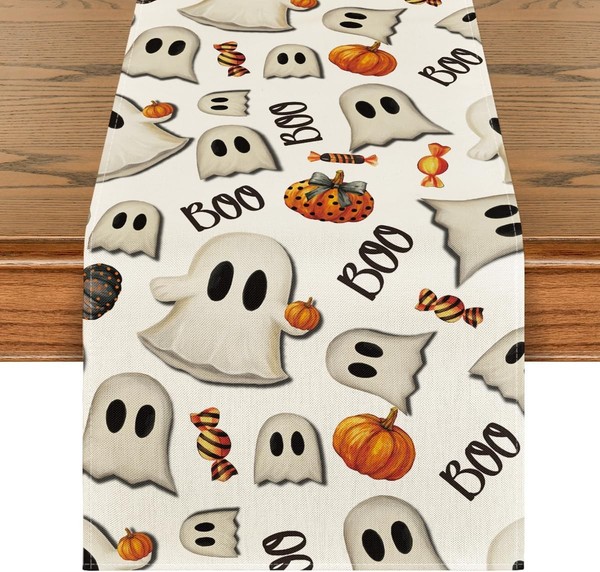 TischläUfer Halloween KüRbisse Geist 40X180 Cm Deko FüR Festlichkeiten-image
