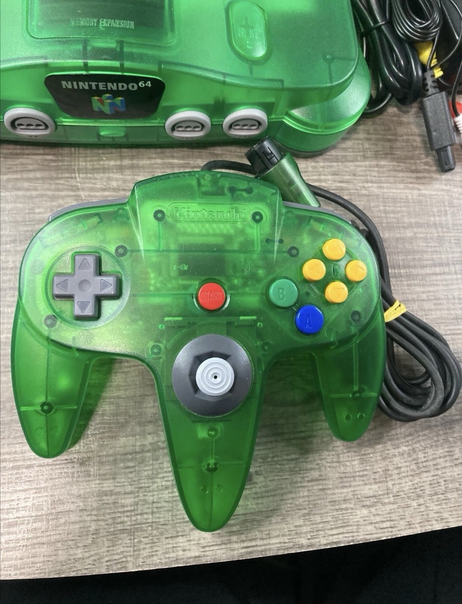 Nintendo 64 N64 Funtastic Jungle Green Console W/ Cables