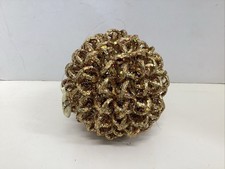Christmas ball ornament glittery gold 6  