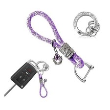 Ziciner Bling Crystal Car KeyChains for Women Girls, Car Key Chain Purple