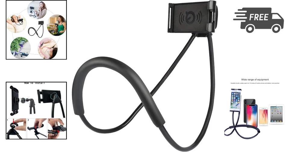 Cell Phone Holder Universal Neck Gooseneck Adjustable for Smartphones Tablets - Image 2 of 4