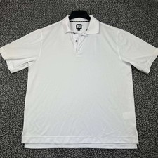 FootJoy Golf Polo Shirt Men Large White Short Sleeve Collared L