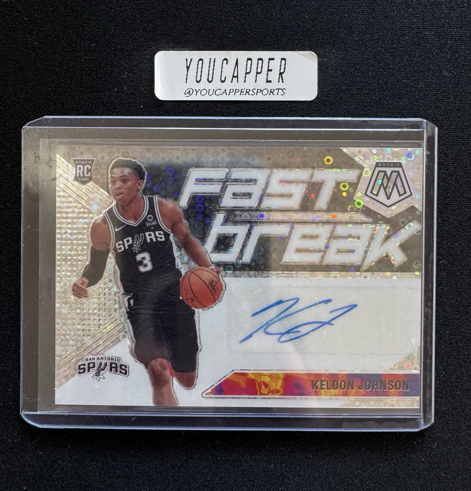 2019-20 Panini Mosaic - Fast Break Autographs Keldon Johnson #FB-KJN (AU, RC)
